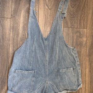 Denim Overalls with Pockets